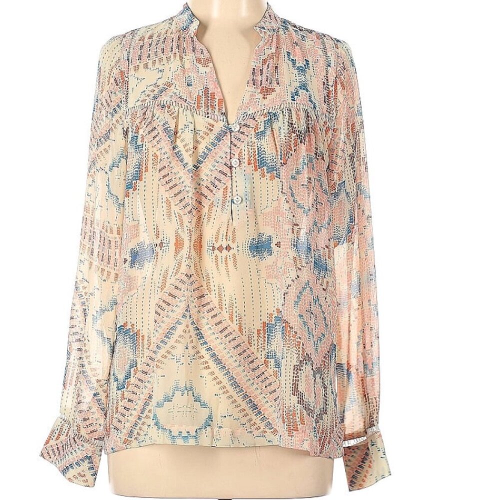 Dolan Boho Blouse in Pink and Blue